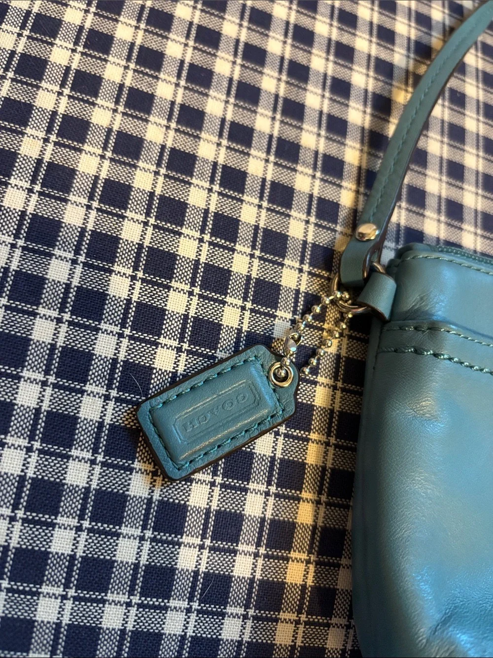 Coach Park Turlock  vintage Teal Shoulder Wristlet Bag